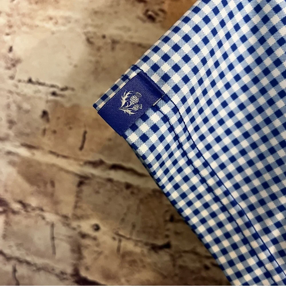 Donald Ross Sport Blue Check Short Sleeve Polo - Picture 6 of 9